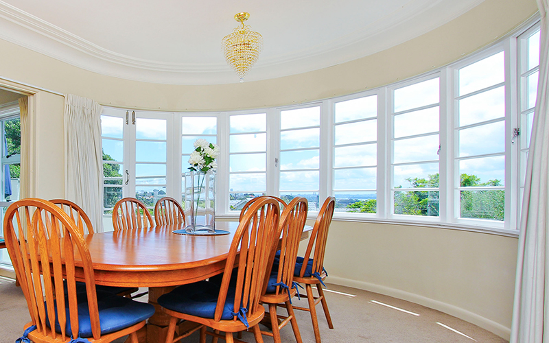 Art deco house showing semicircular casement windows